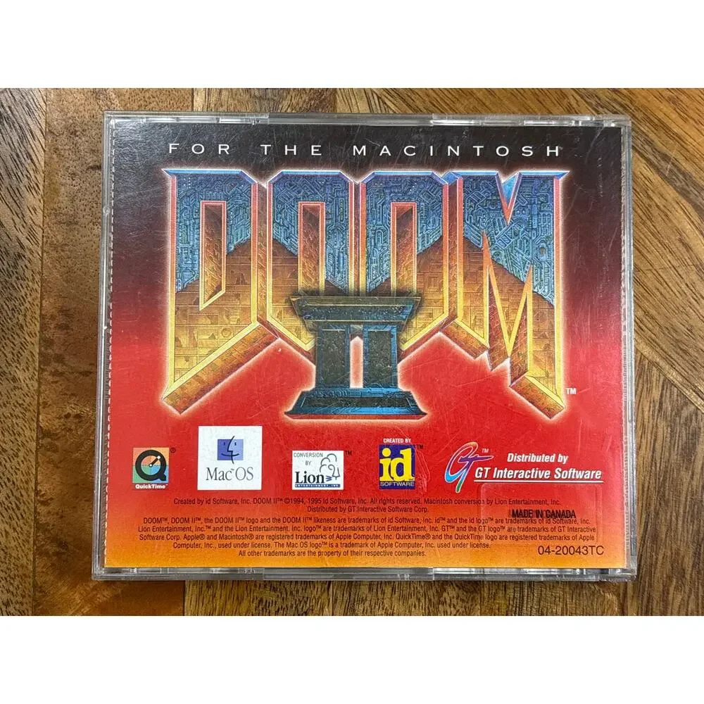 Vintage Doom II 2 Apple Macintosh Mac CD-ROM id Software GT Interactive Game